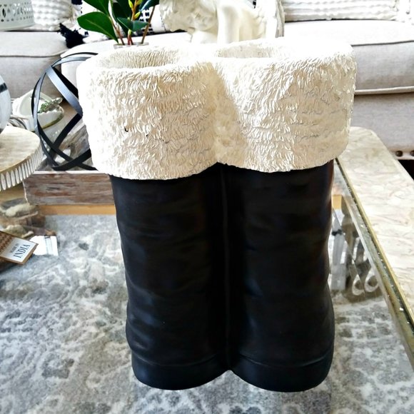 NEW! FARMHOUSE Christmas LARGE Santa BOOTS DECOR - Picture 5 of 6